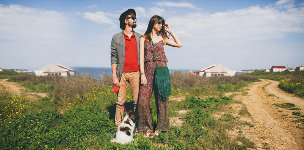 young stylish hipster couple