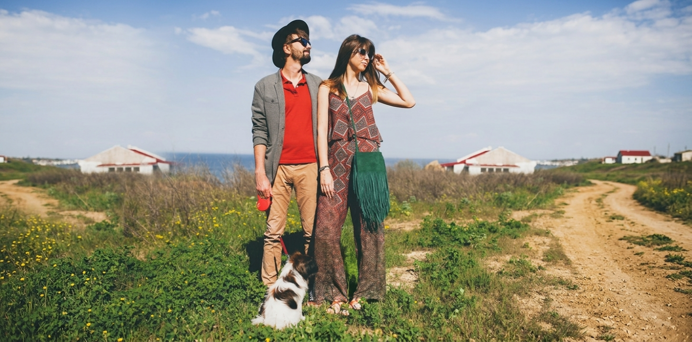 young stylish hipster couple